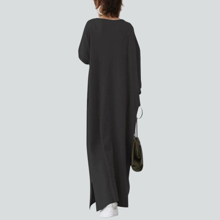 Mune | Maxi Dress In Knit With V-Neck And Long Sleeves In Loose Fit