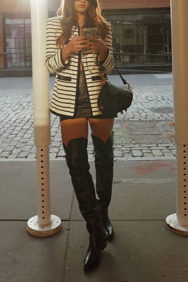 Mune | Striped Dickey Jacket In Ivory Black