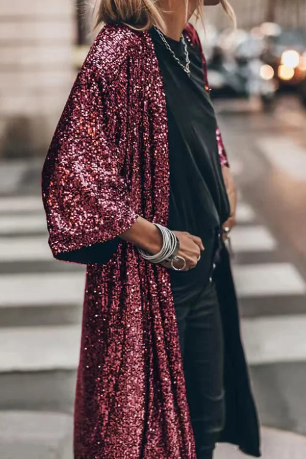 Mune | Windproof knitted vest with sparkling sequins