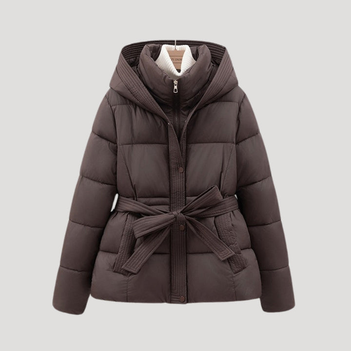 Mune | Women's Winter Puffer Jacket with Hood and Belt