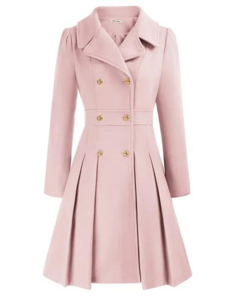 Mune | Elegant Pleated Wool Coat