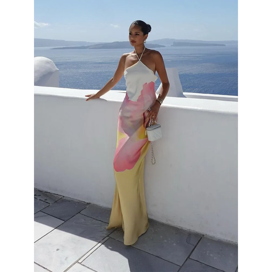 Mune | Elegant Floral One-Shoulder Maxi Dress