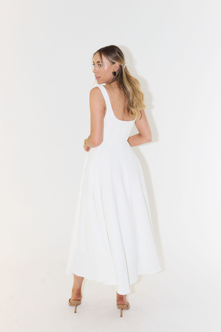 Midi dress with square neckline