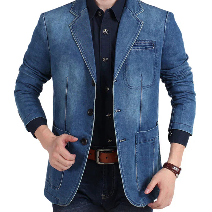 Men’s Trendy Formal Casual Denim Blazer