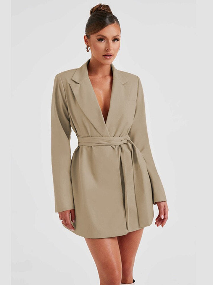 Mune | Blazer dress black with V-neck
