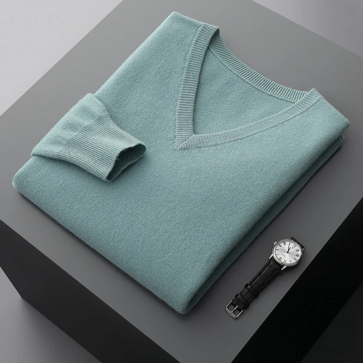 Mune | Cashmere Sweater Men V-Neck Soft Cashmere Knit Material