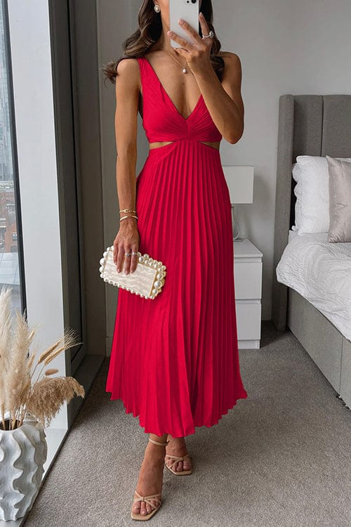 Mune Fashion | Women's Pleated Satin Dress
