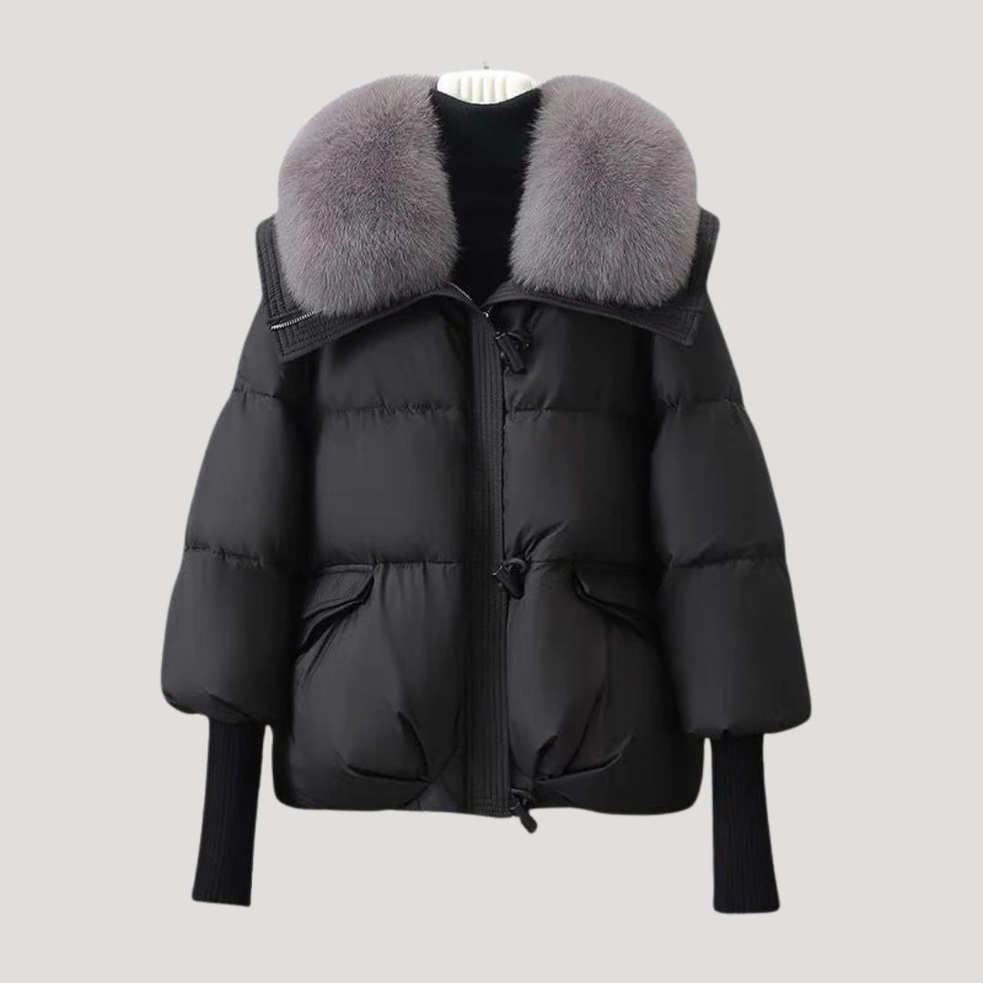 Mune | Women's Snowman Jacket Faux Fur Collar Winter Coat