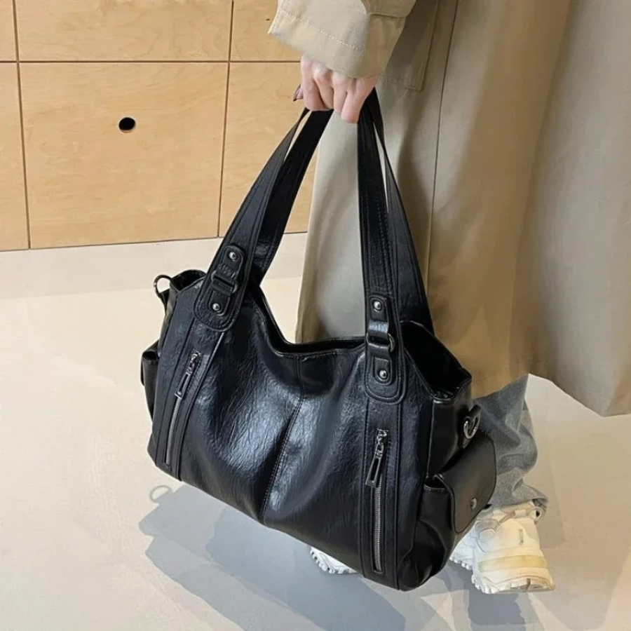 Mune | Stylish Leather Handbag with Zipper