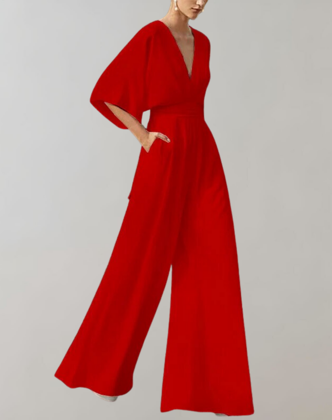 Mune Fashion Women's Jumpsuit with V-Neck and Wide Leg