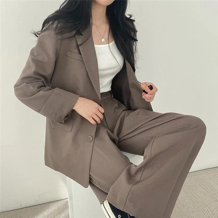 Women’s Tailored Suit Set with Long Blazer