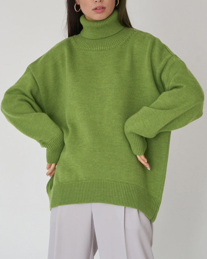 Mune | Elegant Oversized Women's Turtleneck Sweater Made Of Cotton