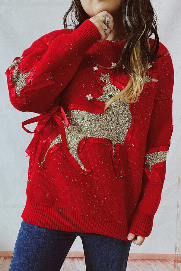 Mune | Christmas Pattern Knitted Round Neck Long Sleeve Sweater