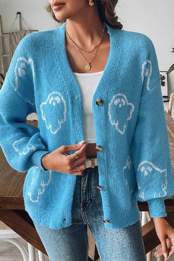 Mune | Loose Casual Cartoon Jacquard Jacket