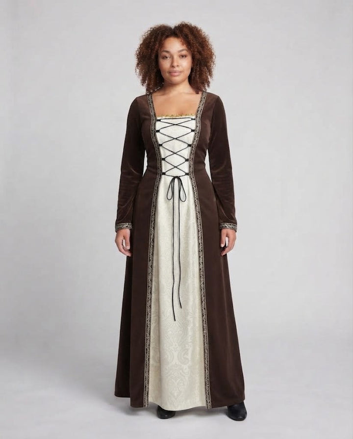 Women elegant medieval dress with shimmering accents Mune Fashion
