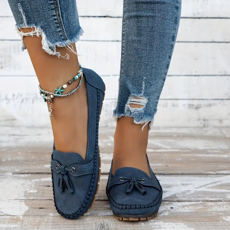Mune Fashion | Classic Suede Slippers with Tassel Detail for Women