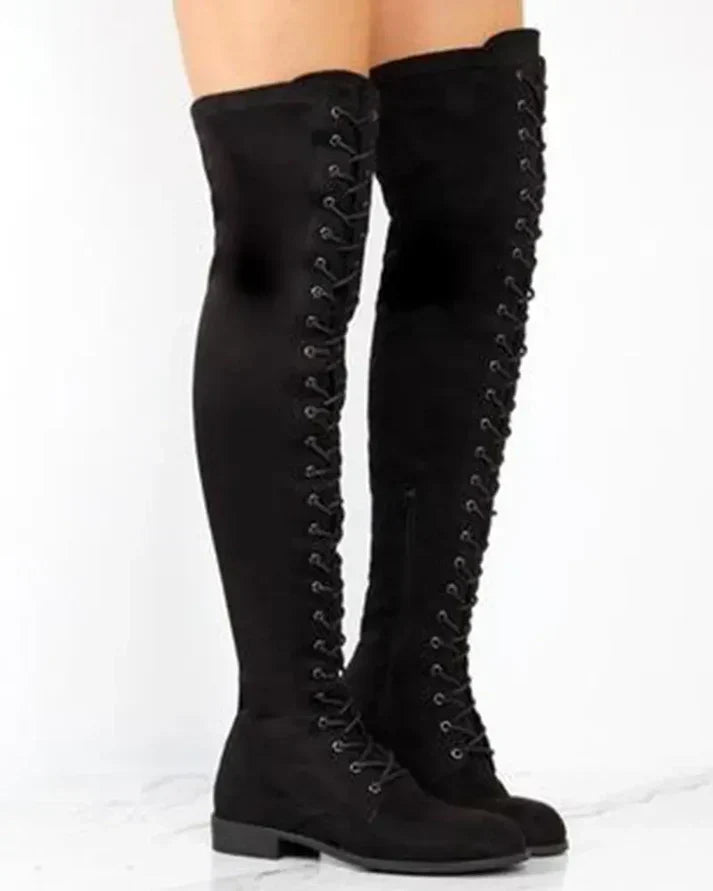 Mune | Knee-Long Lace-Up Boots