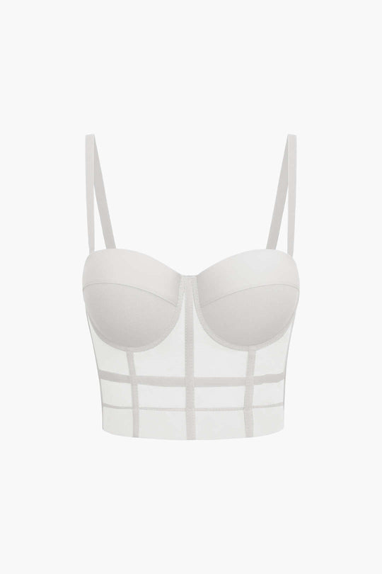Bustier top made of mesh fabric with underwire