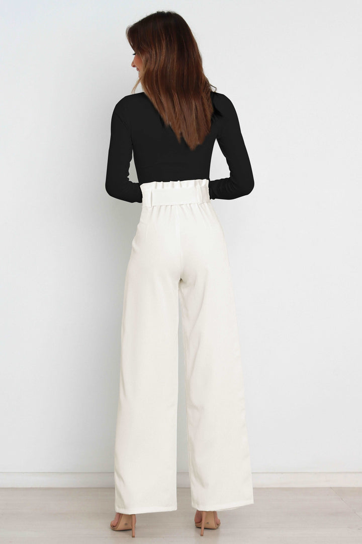 Mune Fashion | High Waist Paperbag Pants with Bow Detail