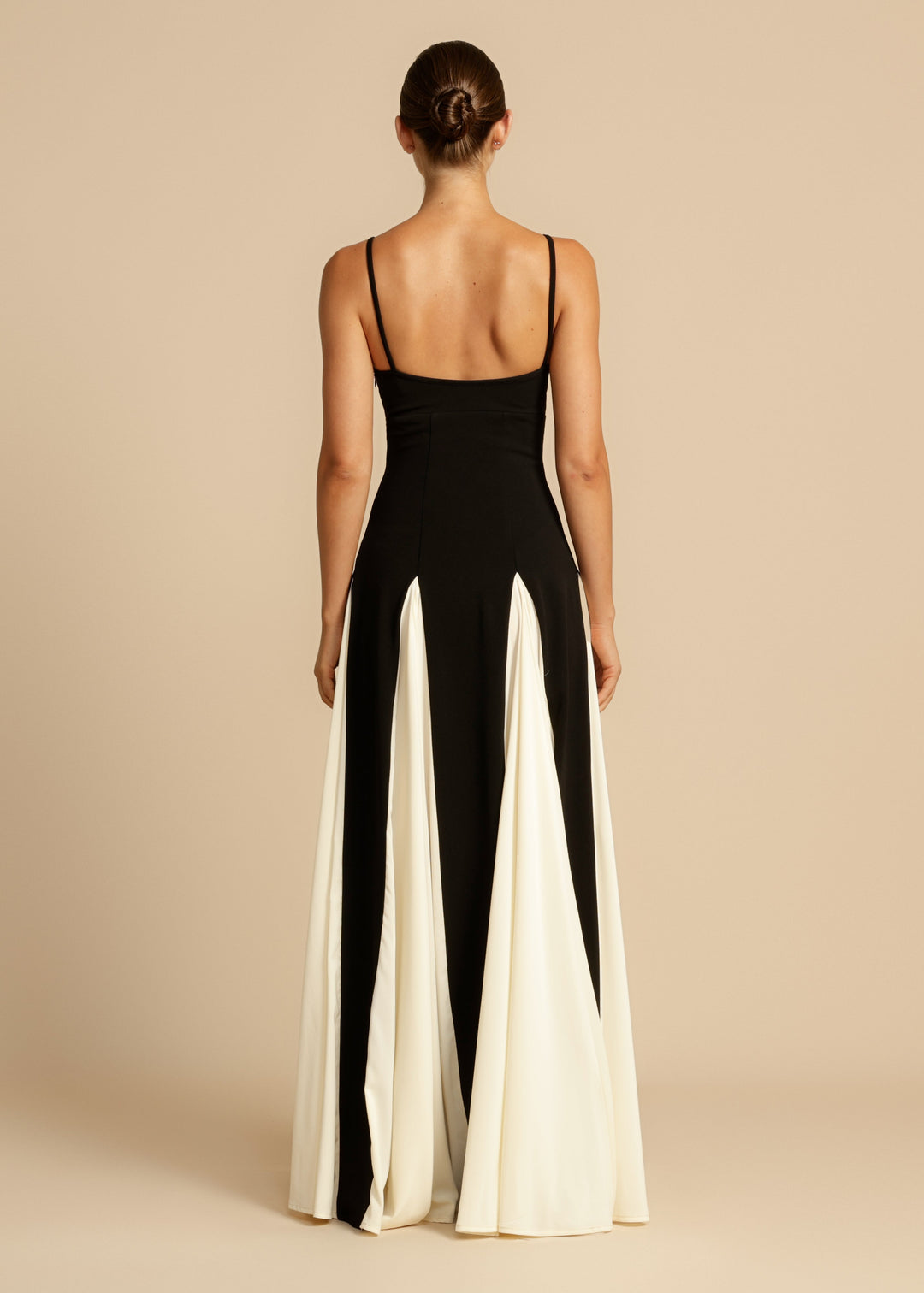 Mune | Maxi dress with spaghetti straps in color blocks