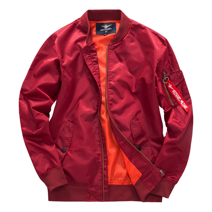 Men's  streamlined commuter bomber jacket with water-resistant nylon shell and sleeve pen pocket Mune Fashion