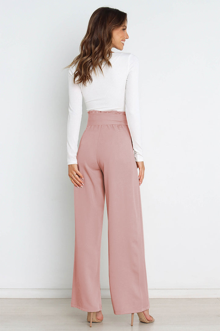 Mune Fashion | High Waist Paperbag Pants with Bow Detail