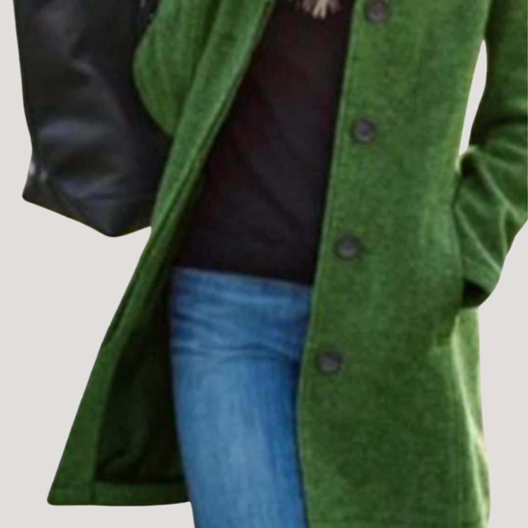 Mune | Women's long wool blend buttoned winter coat
