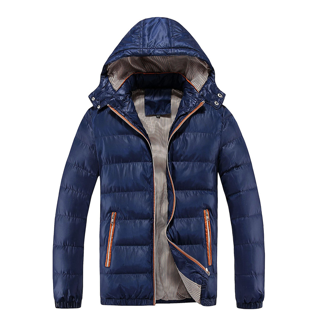 Men's Padded Quilted Expedition Jacket with Fur-Lined Hood and Front Mix Pockets Mune Fashion