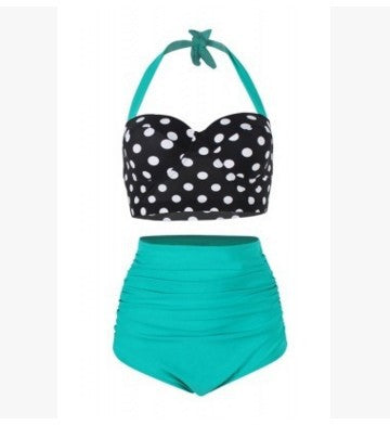 Women's High-Waisted Bikini with Spotted Top Mune Fashion