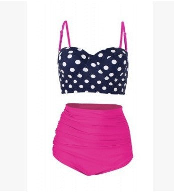 Women's High-Waisted Bikini with Spotted Top Mune Fashion