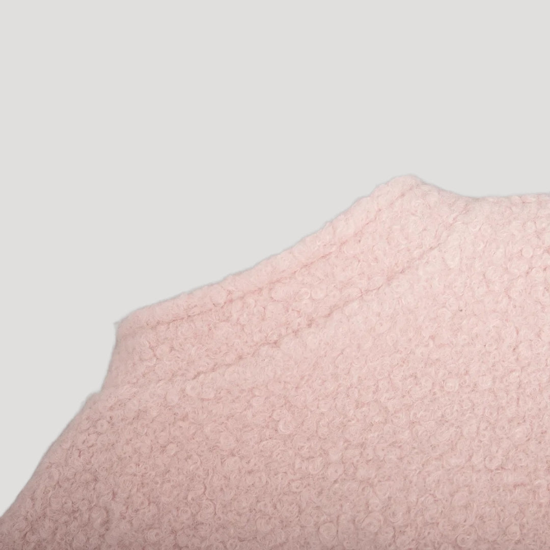 Mune | Women's Boucle Teddy Bomber Jacket pink with zipper