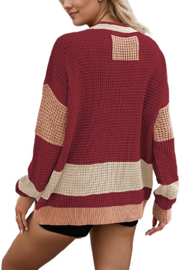 Mune | Jacket V-Neck Pocket Colorblock Cardigan Sweatshirt