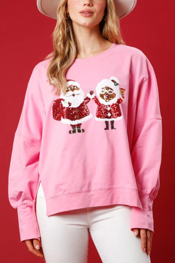 Mune | Santa Sequins Casual Loose Long Sleeve Sweatshirt