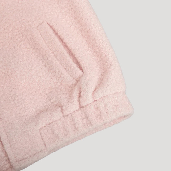 Mune | Women's Boucle Teddy Bomber Jacket pink with zipper