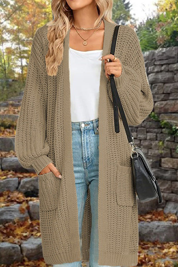 Mune | Length Loose Oversized Double Pocket Cardigan Sweater Jacket