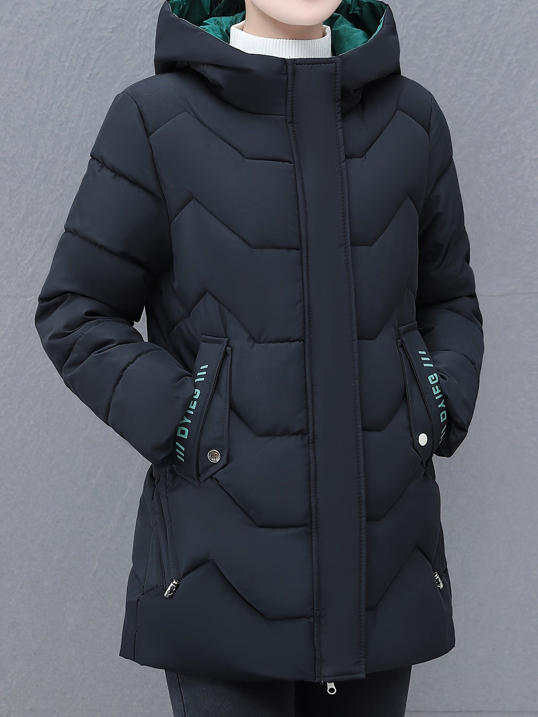 Mune | Long, casual women's down jacket with hood