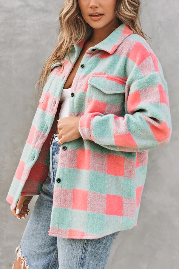 Mune | Check Color Block Casual Oversized Jacket