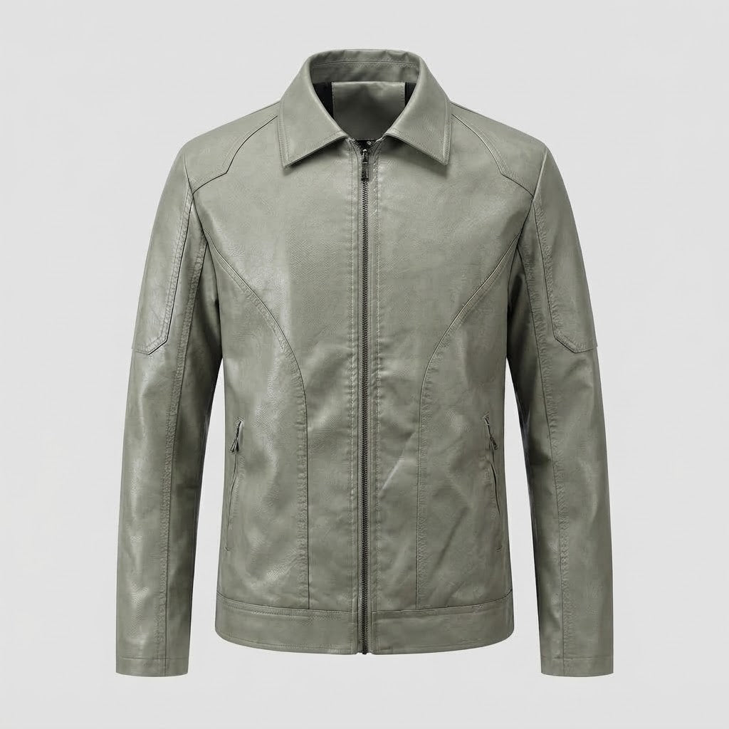Men's Modern Faux Leather Jacket Mune Fashion