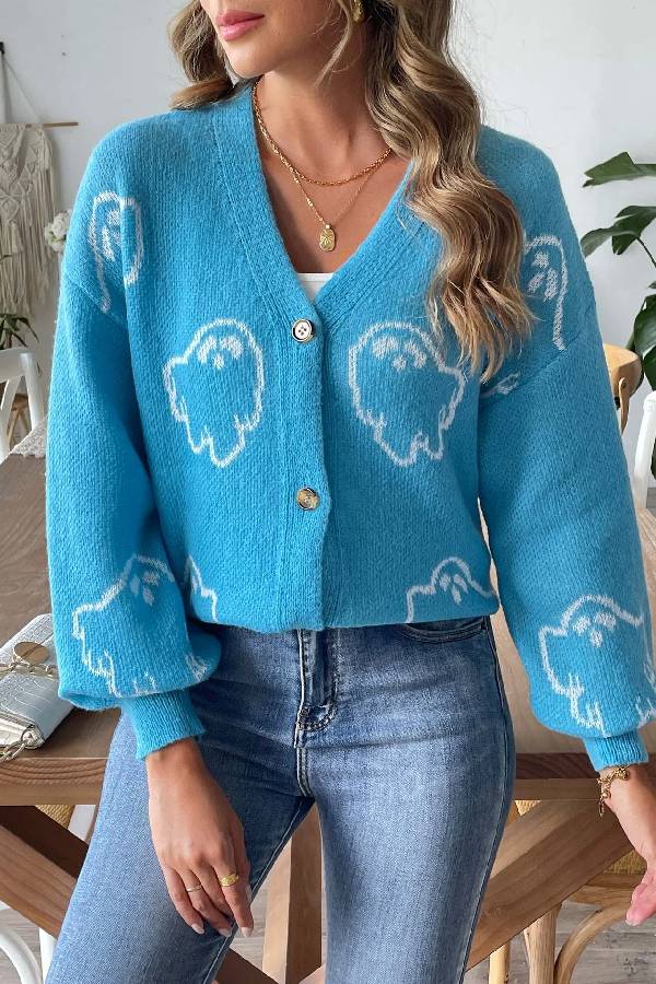 Mune | Loose Casual Cartoon Jacquard Jacket