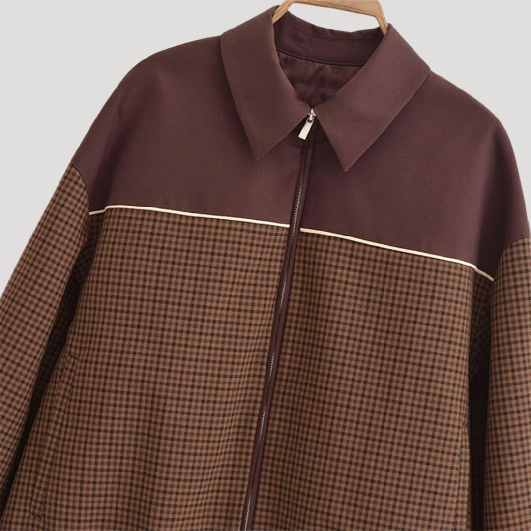 Mune | Women's lightweight checked Zip-Up casual spring jacket