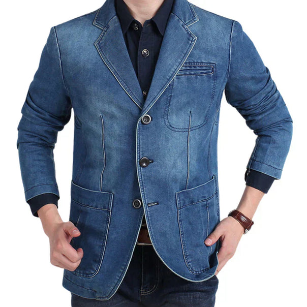 Men’s Trendy Formal Casual Denim Blazer