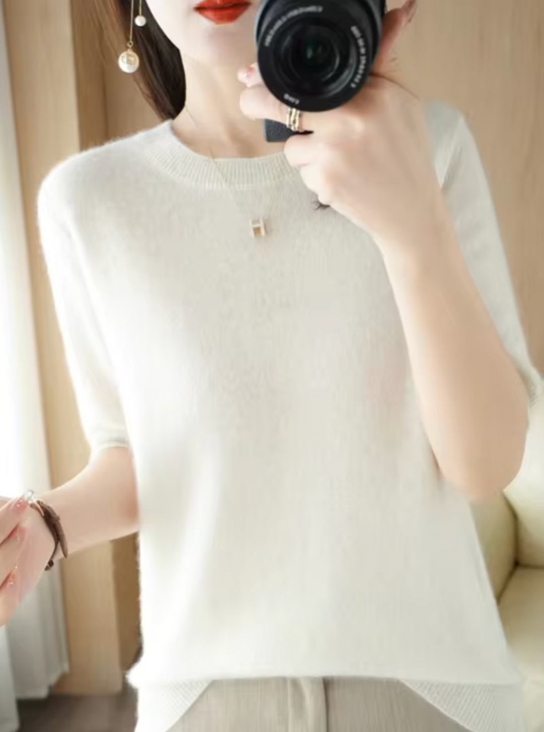 Mune Fashion | Short-sleeved wool sweater