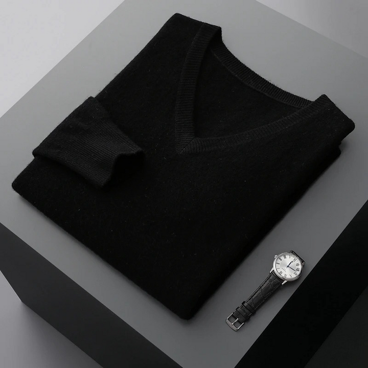 Mune | Cashmere Sweater Men V-Neck Soft Cashmere Knit Material