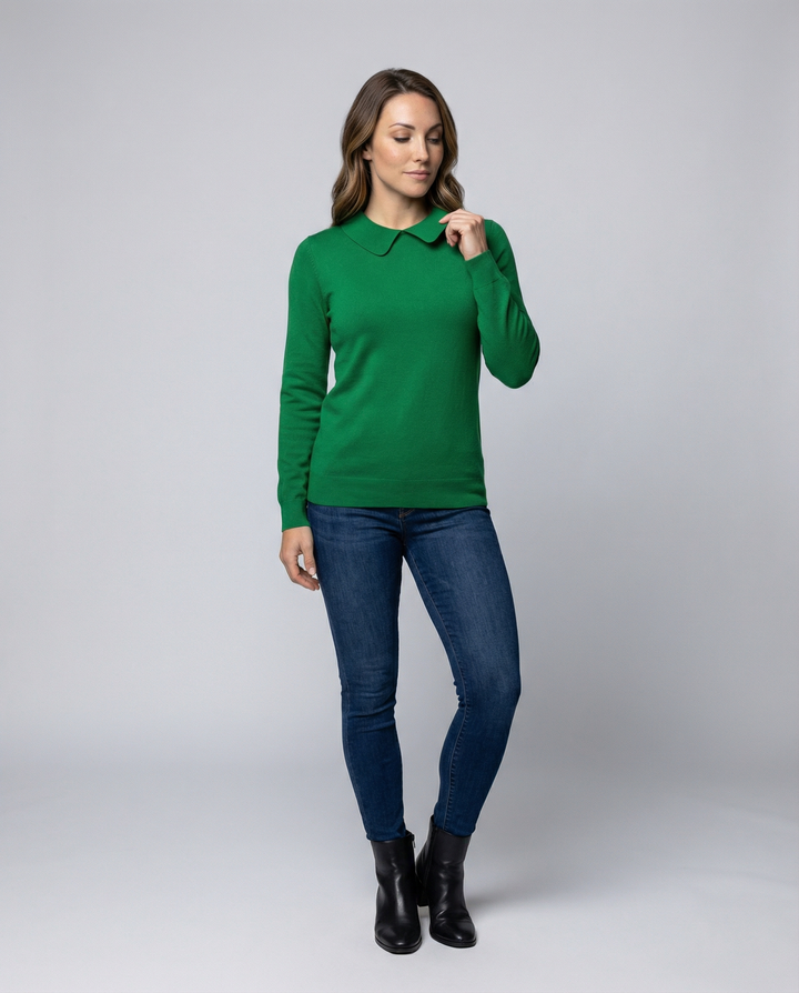 Collar knit sweater women