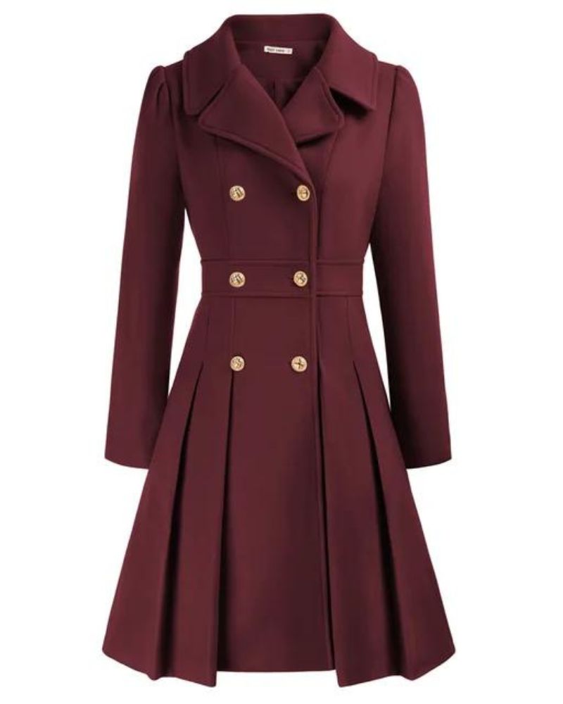Mune | Elegant Pleated Wool Coat