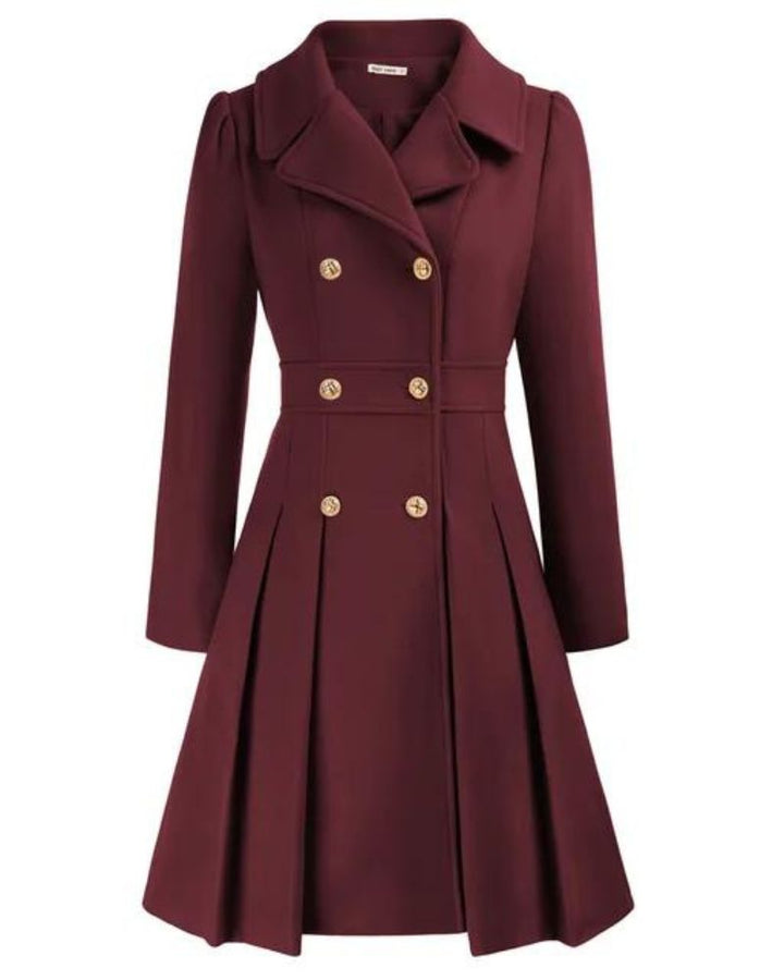 Mune | Elegant Pleated Wool Coat