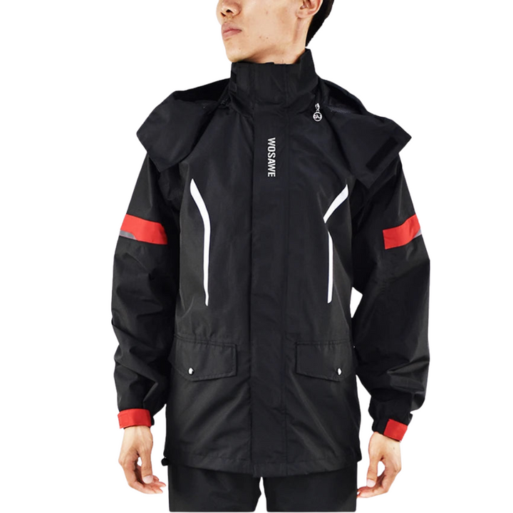 Mune | Men's Motorcycle Rain Jacket Waterproof - Reflective Black/Green S-2XL