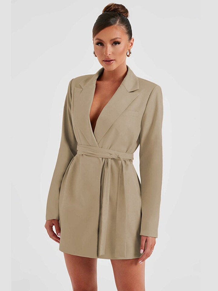 Mune | Blazer dress black with V-neck