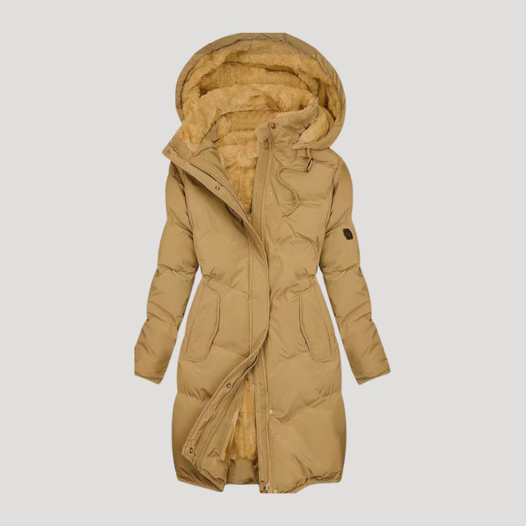 Mune | Women's long waterproof hooded coat made of faux fur for winter