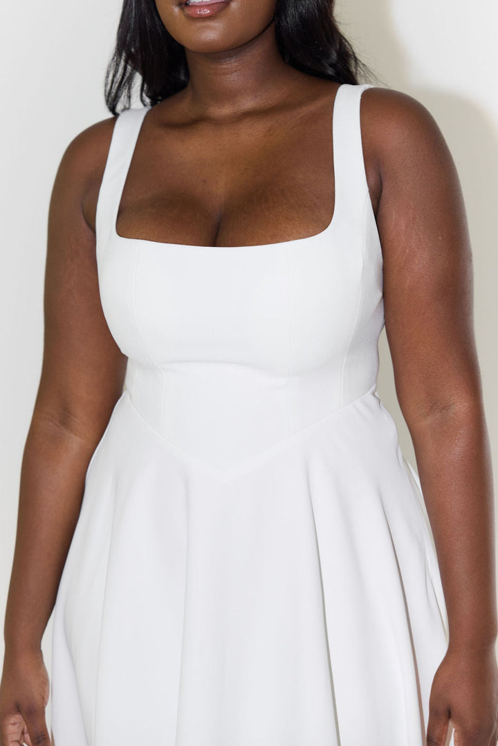 Midi dress with square neckline